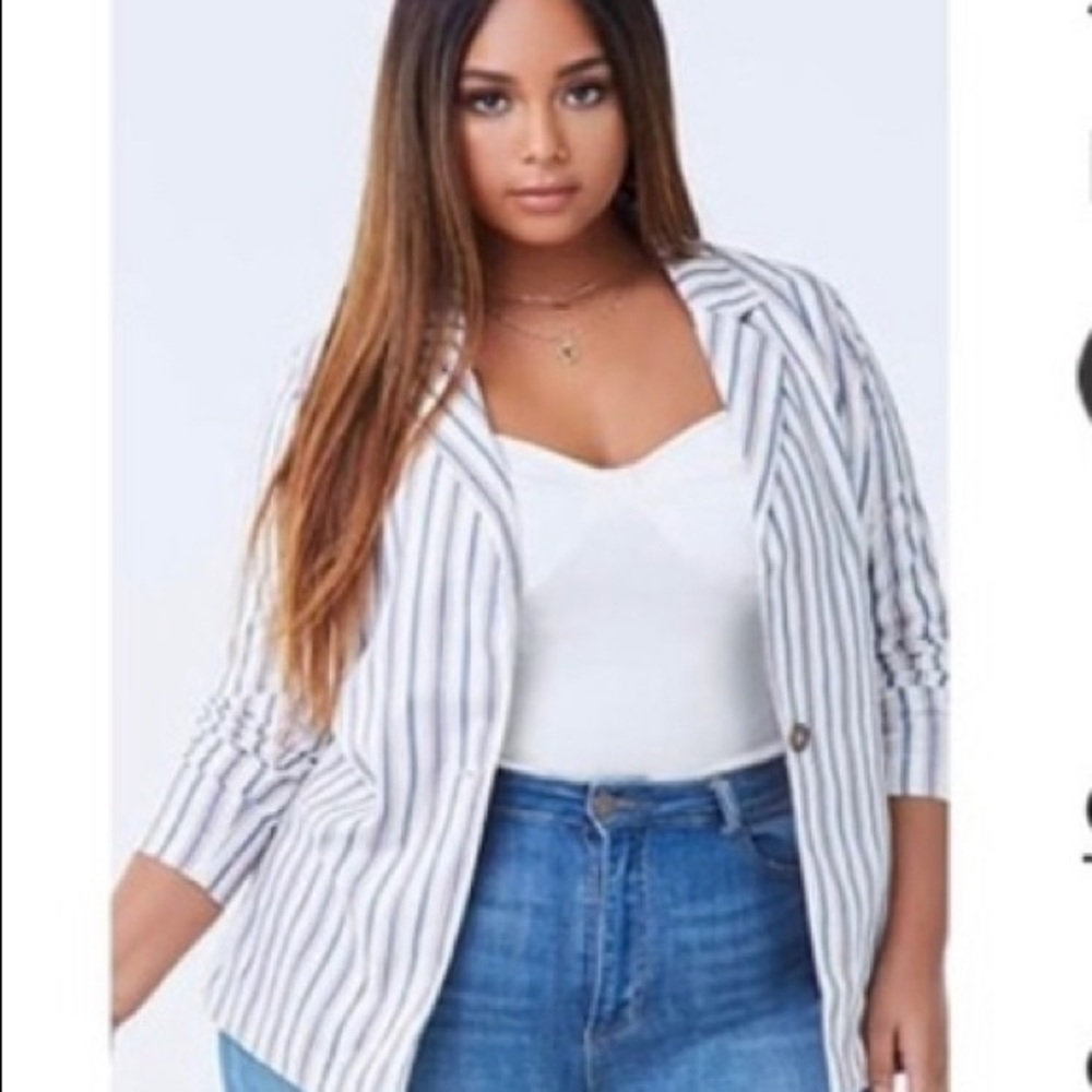 *NEW* Plus Size Stripe Blazer